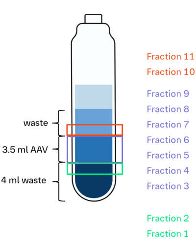 Visual representation of experimental sampling of iodixanol fractions